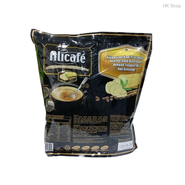 Alicafe Tongkat Ali and Ginseng Coffee Mix (Original 3 in 1) - 600g (20 x 30g)