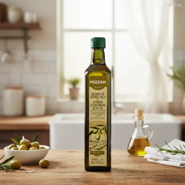 Meezan Spanish Extra Virgin Olive Oil Blend – Healthy Refined Cooking Oil, 500ml