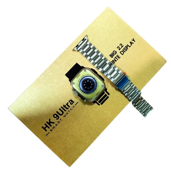 Hk9 Ultra – Golden Edition – Big 2.2 Infinite Display Wireless Smart Watch
