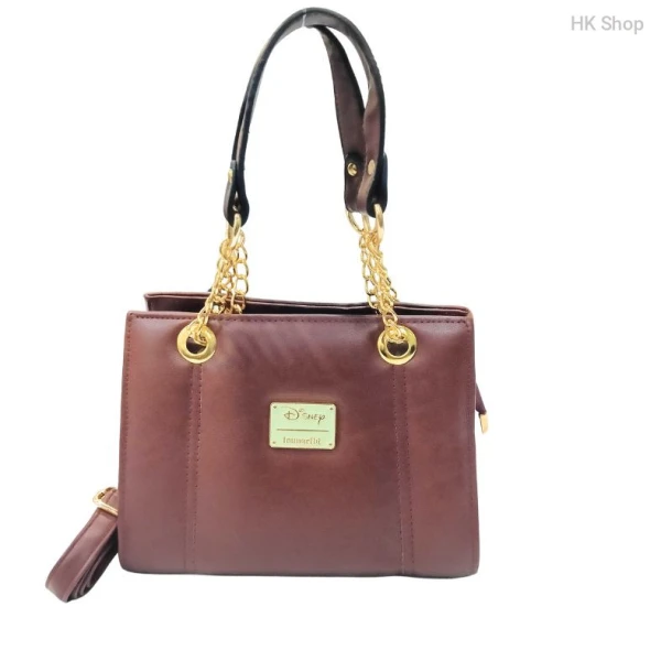 2025 Stylish Artificial Leather Shoulder Bag with Gold Chain Strap