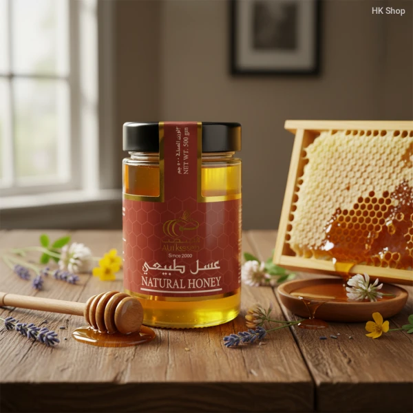 Buy Almanseb Natural Honey 500g – 100% Pure Raw Honey from Saudi Arabia | Premium Quality, No Added Sugar
