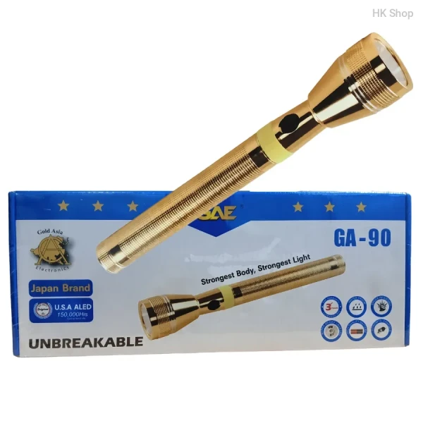 GAE GA-90 Unbreakable LED Flashlight – Durable, High-Performance Flashlight for Outdoor and Emergency Use
