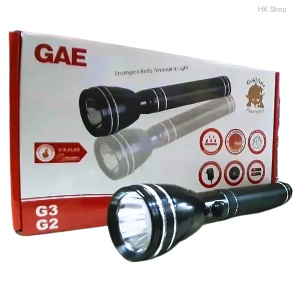GAE Rechargeable LED Flashlight - Waterproof, Shock-Resistant, Ultra-Bright, Durable Flashlight for Outdoor & Emergency Use