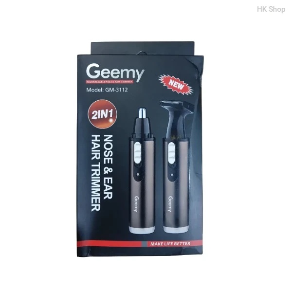 Geemy GM-3112 – All-in-One নাক ও কানের চুল কাটার Rechargeable Trimmer | Smart Grooming, Effortless Style!