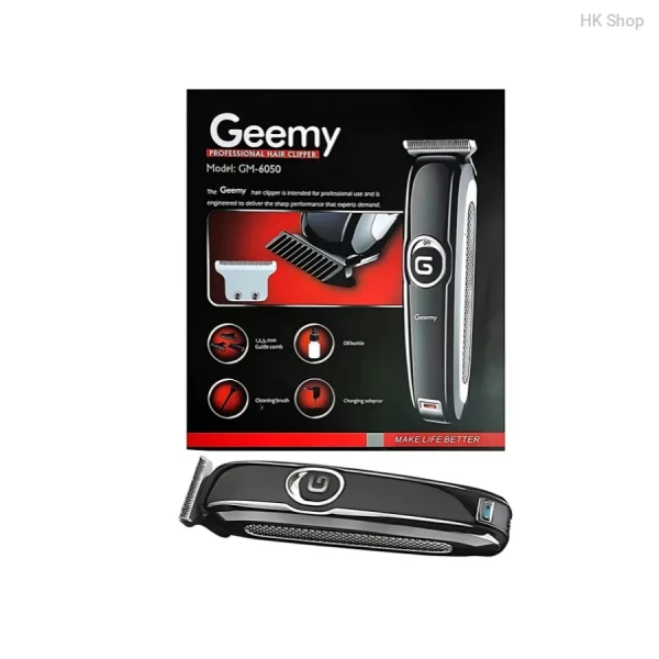Geemy GM-6050 Precision Pro Cordless Hair & Beard Trimmer – Titanium Blade, 60-Minute Runtime