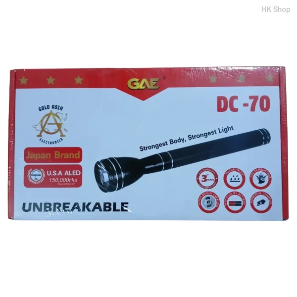 GHS DC-70 Tactical LED Flashlight: Unbreakable, Waterproof, and Long-Range Illumination