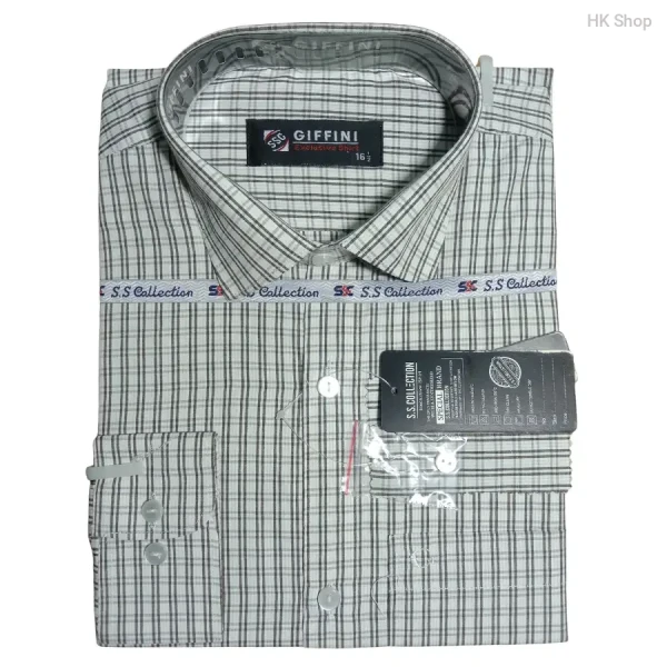Giffini Men’s Checked Formal Shirt – Premium Cotton, অফিস & বিজনেস লুকের জন্য পারফেক্ট