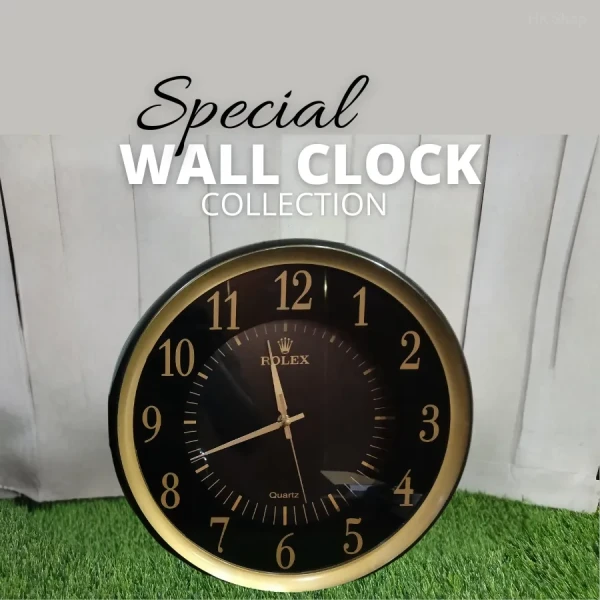 Rolex Quartz Wall Clock - Elegant and Stylish Timepiece for Home & Office Decor | রোলেক্স ওয়াল ক্লক