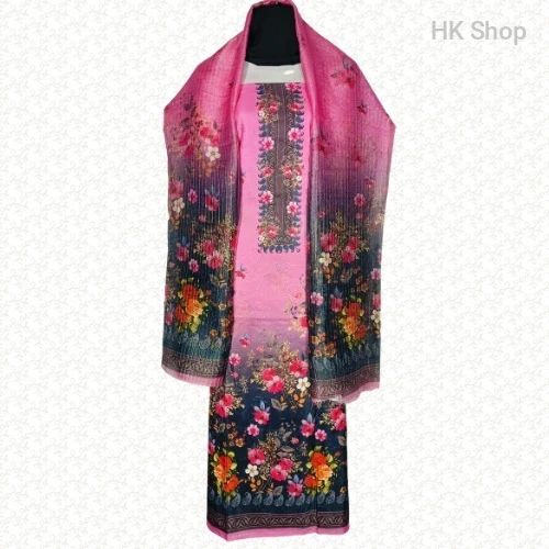 Vibrant Blossom Cotton Three-Piece Ethnic Set – Style o Tradition er Perfect Combination