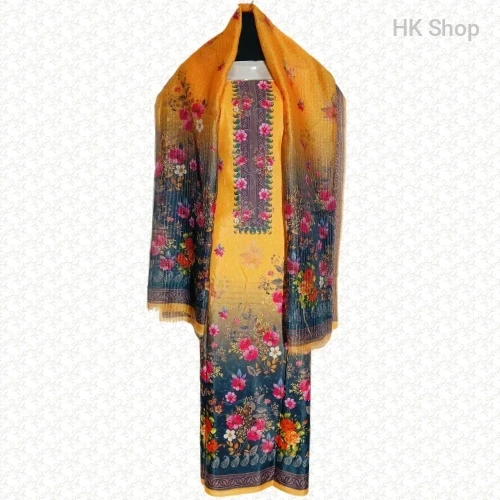 Vibrant Blossom Cotton Three-Piece Ethnic Set – Style o Tradition er Perfect Combination