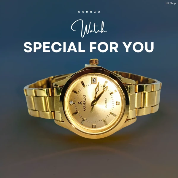 Oshrzo Exclusive Gold Quartz Watch