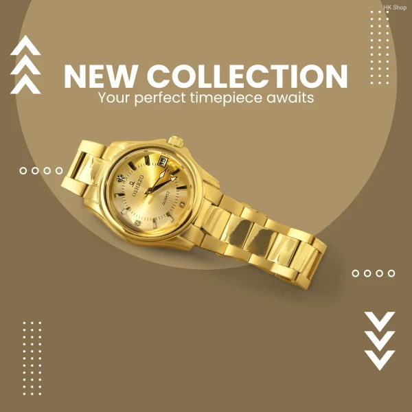 Oshrzo Exclusive Gold Quartz Watch