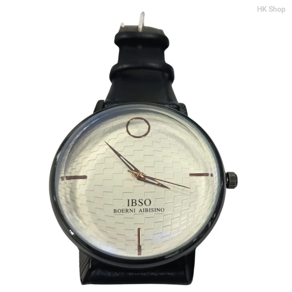 IBSO Leather Strap Minimalist Men's Quartz Watch - Elegant Waterproof Design