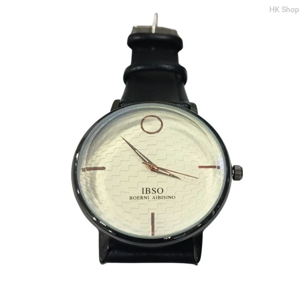 IBSO Leather Strap Minimalist Men's Quartz Watch - Elegant Waterproof Design