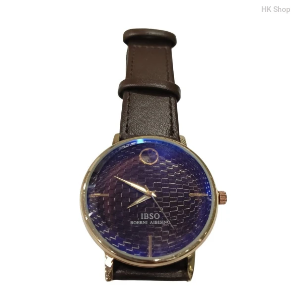 IBSO Leather Strap Minimalist Men's Quartz Watch - Elegant Waterproof Design