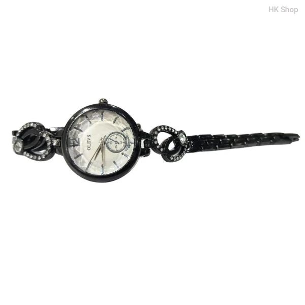 Black olevs LOve Rhinestone Ladies Bracelet Wrist Watch