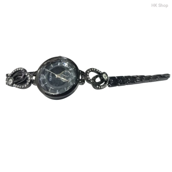 Black olevs LOve Rhinestone Ladies Bracelet Wrist Watch