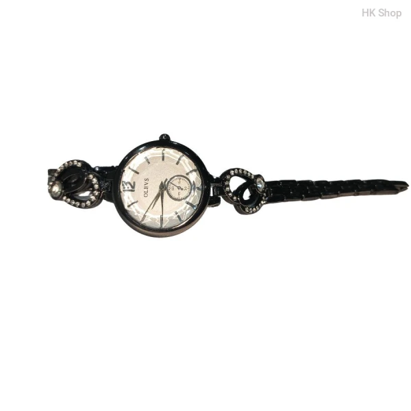 Black olevs LOve Rhinestone Ladies Bracelet Wrist Watch