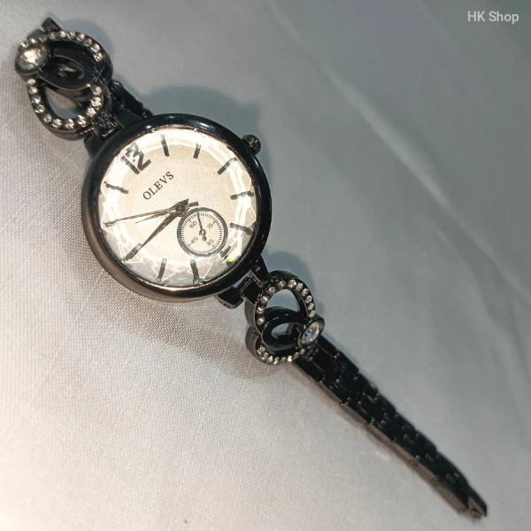 Black olevs LOve Rhinestone Ladies Bracelet Wrist Watch