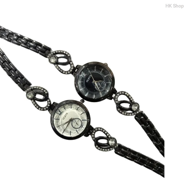 Black olevs LOve Rhinestone Ladies Bracelet Wrist Watch