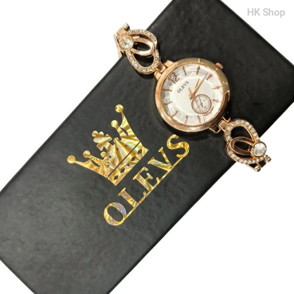 2025 Rose Gold Tone Analog Quartz Water Resistant Bangle Watch for Women