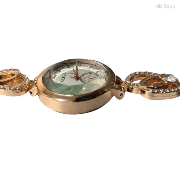 2025 Rose Gold Tone Analog Quartz Water Resistant Bangle Watch for Women