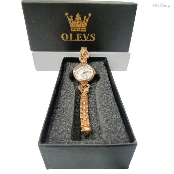 2025 Rose Gold Tone Analog Quartz Water Resistant Bangle Watch for Women