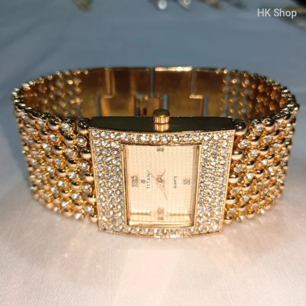 Titan Women's Gold and Silver Luxury Watch – Elegant and Timeless Timepiece