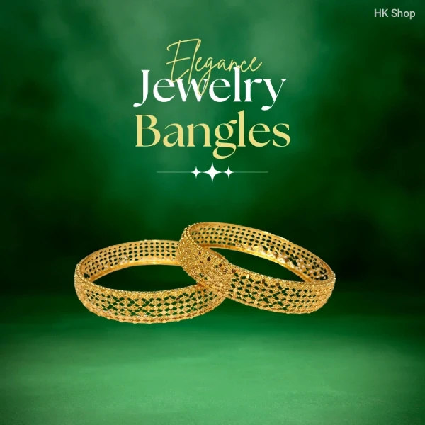 ✨ 24K Dubai Gold Color Bangles – A Timeless Statement of Luxury ✨ (2 Pieces)