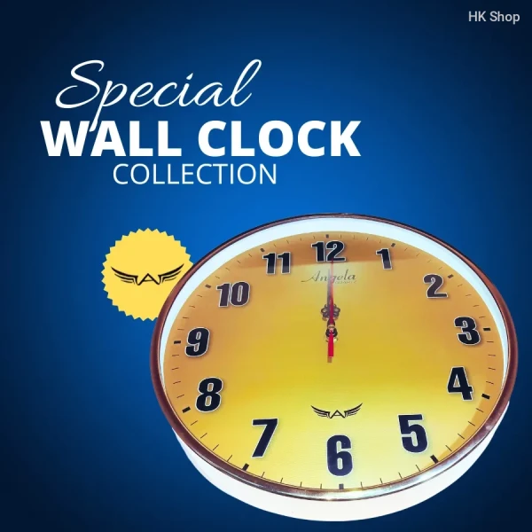 Angela Quartz Wall Clock – Elegant and Modern Large Wall Clock for Home & Office Decor | অ্যাঞ্জেলা ওয়াল ক্লক