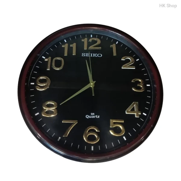 Seiko Quartz Wall Clock – Stylish Large Display with Bold Numerals for Easy Time Reading