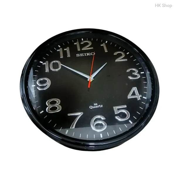 Seiko Quartz Wall Clock – Stylish Large Display with Bold Numerals for Easy Time Reading