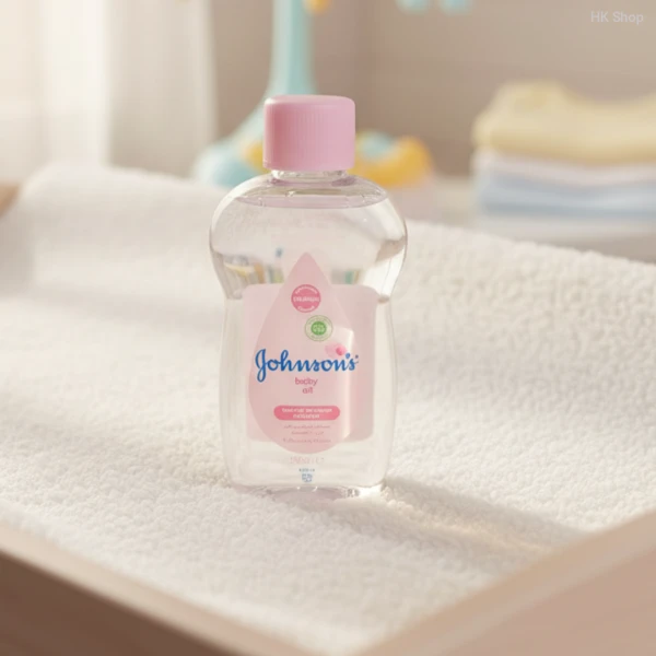 Johnson's Baby Oil 500ml – Hypoallergenic, Clinically Proven, Locks in 10x More Moisture, Gentle Baby Massage Oil