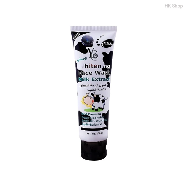 YC Whitening Face Wash Milk Extract - 100ml | YC Face Wash Mild Formula Deep Cleansing Extra Moisturizing & pH-Balance