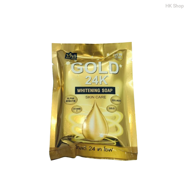 Vivi Skin Care Gold 24 K whitening soap | Made in Thailand | With Alpha Arbutin, Collagen, Vitamin-E, Gold