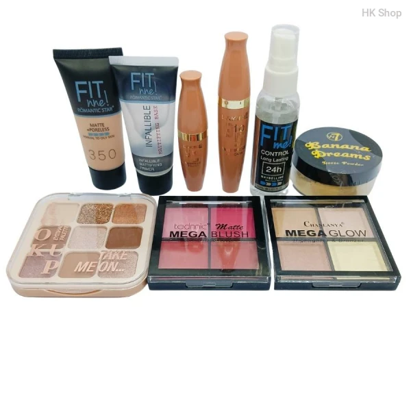Complete Makeup Combo Set – Foundation, Primer, Mascara, Blush, Highlighter & More..