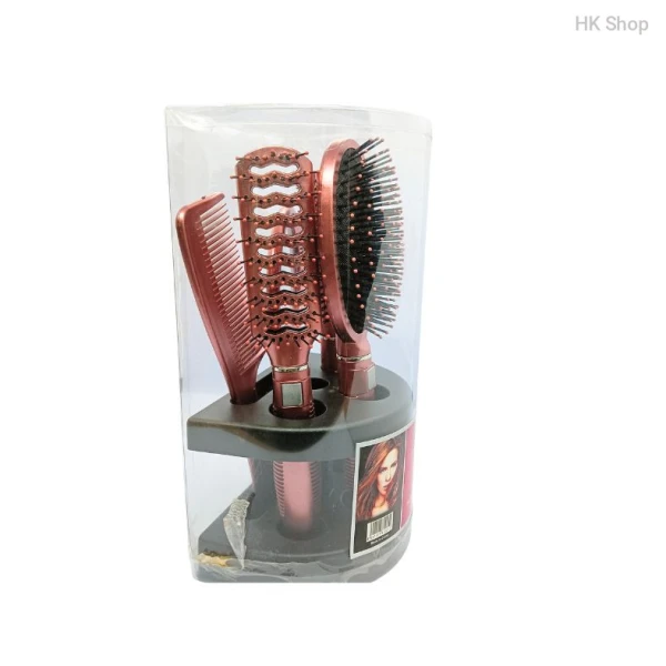 5-in-1 Professional Hairbrush Combo Set with Stand -Rose Gold Edition | Upgrade Your Hair Care Salon-Quality Hairbrushes