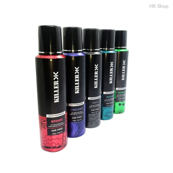 KILLER Deodorant: Ultimate Body Spray Collection for Men | Stay Fresh with 5 Unique Variants– Cyclone, Storm, Wave, Ocean, Marine (150ml) | 24-Hour Freshness & Style | Long-Lasting Deodorant for Confi