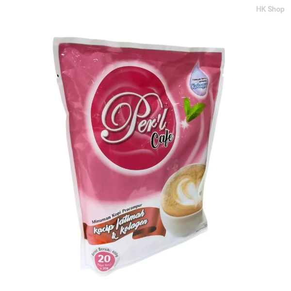 Per’l Cafe 3 in 1 Instant Coffee Mix with Fatimah & Collagen – 400g (20 x 20g)
