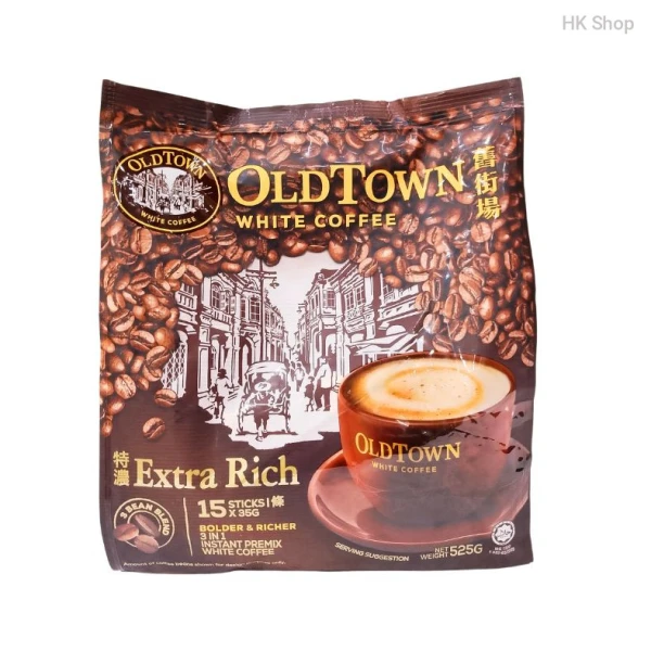 OldTown White Coffee 3-in-1 Instant Coffee Mix - Extra Rich, Less Sugar & Classic Flavors (15 Sachets x 35g)