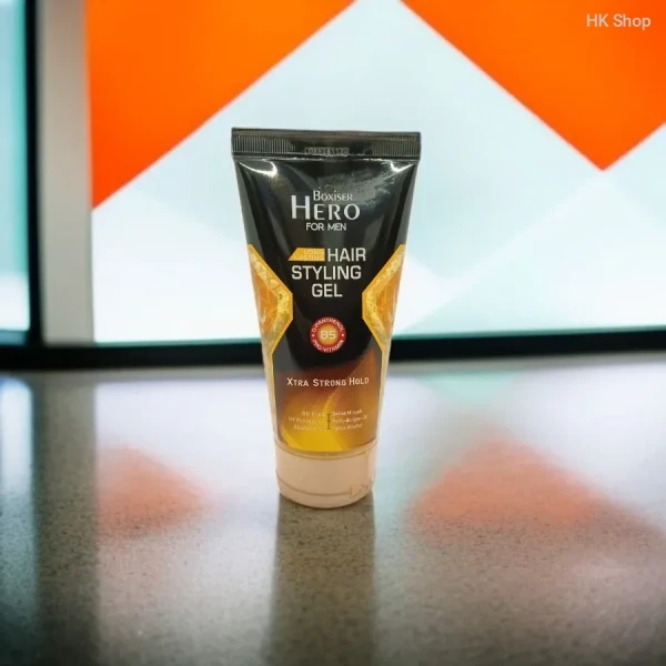 Boxiser Hero Men’s Hair Styling Gel – Long Lasting, Wet Look & Extra Strong Hold, Enriched with Pro-Vitamin B5, Oil-Free, Alcohol-Free, UV Protection