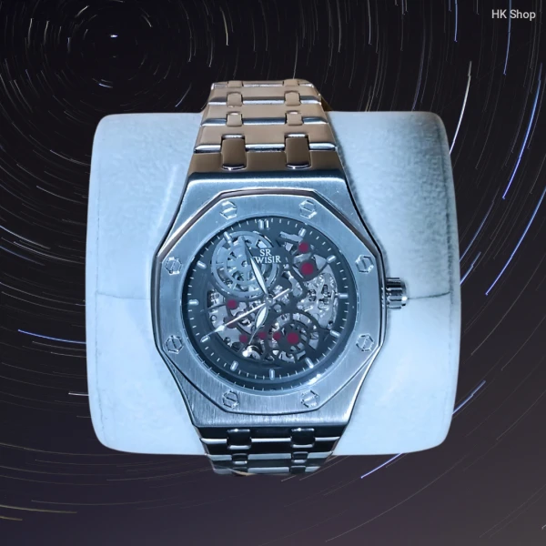 SR Swisir Fashionable Men's Watch – Golden & Silver | Automatic SR Swisir Watch for Men – Stainless Steel Style