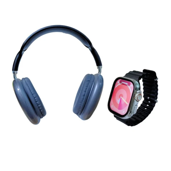P9 Ultra2 Big 2.20 Infinite Display Smart Watch with 7 Different Straps and TWS Wireless Headset