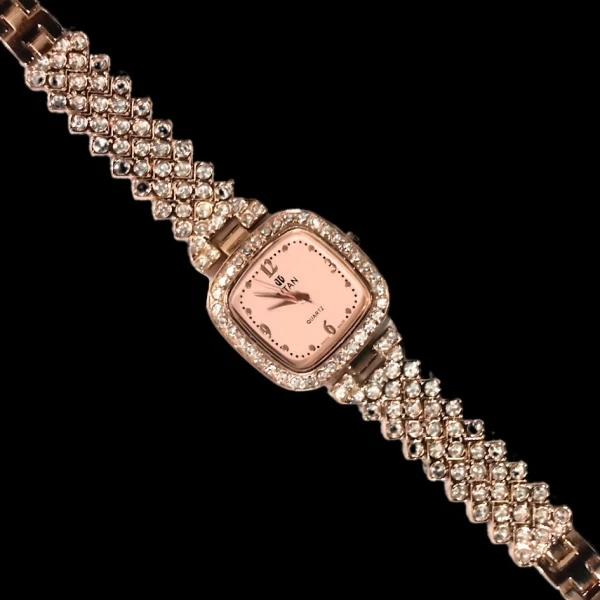 Titan Fashion Square Shape Diamond Watch For Girls