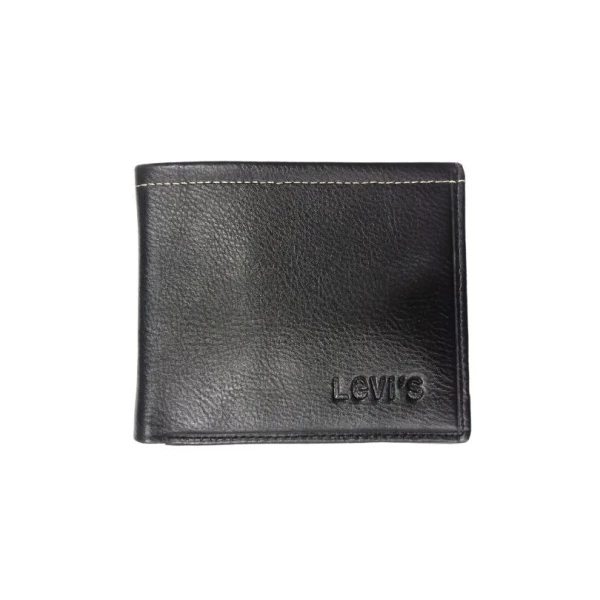 LEVIS Men's Compact Traveler Bifold Wallet with Multiple Card Slots and ID Window