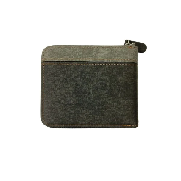 MenBense Lifetime Devoted Round Zipped Bifold Wallet