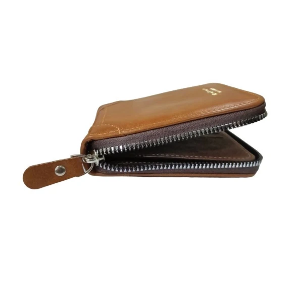 MenBense Leather Round Zipped Bifold Wallet For Men