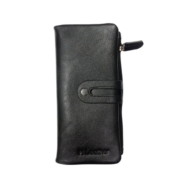 M. Leather Long Wallet With Pen Holder