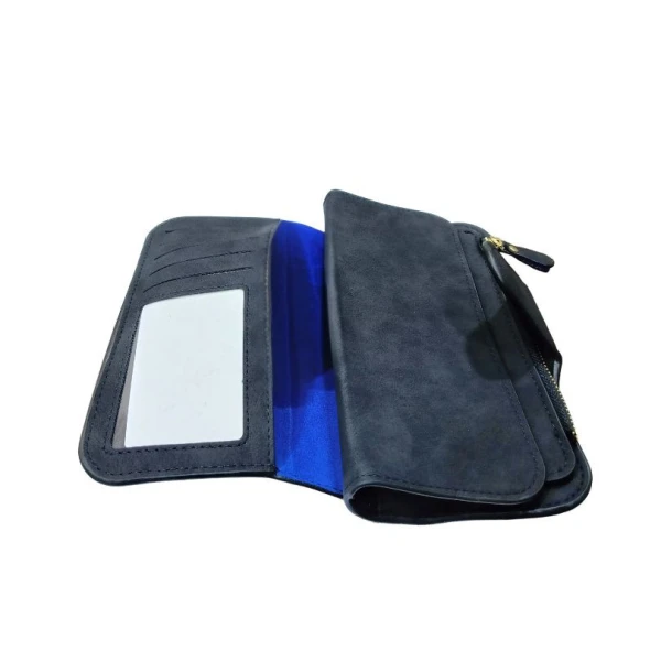 Menbense PU Leather Double Zipper Long Wallet For Women