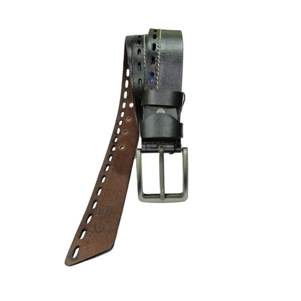 Double Perforated Luxury Belts For Men Black